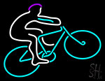 Blue Cycle Rider With Cycle Neon Sign