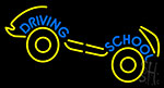 Driving School With Car Neon Sign
