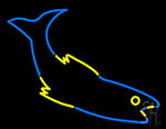 Fish Blue Neon Sign