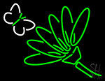 Flower With Butterfly Neon Sign