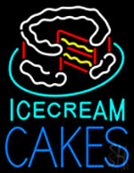 Ice Cream Cakes In Neon Sign