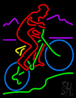 Mountain Cycle Riding Neon Sign