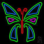 Multicolor Butterfly Neon Sign