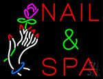 Nails And Spa With Nails And Flower Neon Sign