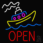 Open With Boat Neon Sign