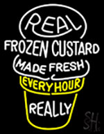 Real Frozen Custard Made Fresh Every Hour Neon Sign