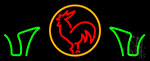 Red Rooster With Circle Neon Sign