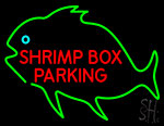 Shrimp Box Parking With Green Fish Neon Sign