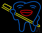 Smiley Teeth With Tooth Brush Dentist Neon Sign