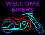 Welcome Bikers With Bike Neon Sign