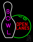 Bowl Open Lanes Neon Sign