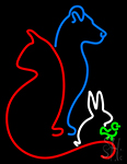 Cat Dog Rabbit And Bird  Neon Sign