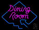 Dining Room With Arrow Neon Sign