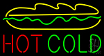 Hot Cold With Burger Logo Neon Sign