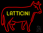 Latiticini With Cow Neon Sign