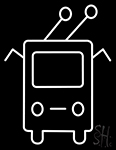 Trolleybus Bus Icon Neon Sign