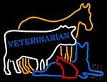 Vet Horse Cow Logo Neon Sign