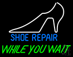 White Shoe While You Wait Neon Sign