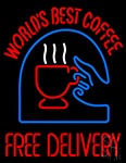 Worlds Best Coffee With Logo Neon Sign