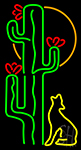 Cactus With Moon Neon Sign