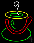 Coffee Cup With Hot Coffeee Neon Sign