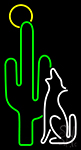 Coyote Wolf Howl Cactus Neon Sign