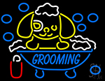 Grooming With Puppy Logo Neon Sign
