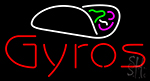 Gyros Vivid Red Text And Colorful Logo Neon Sign