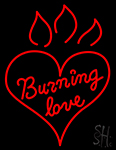 Hot Burning Heart Fire Neon Sign