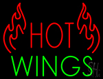 Hot Wings Red Flame Neon Sign