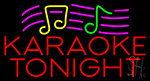 Karaoke Tonight In Red With Notes Logo Neon Sign