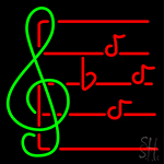 Neon Musical Notes Background Music Note Neon Sign