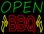 Open Bbq Red Neon Sign