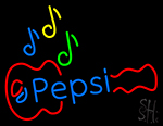 Pepsi Logo With Guitar Neon Sign