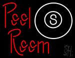 Pool Room Red With White Logo Neon Sign