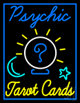 Psychic Tarot Cards Logo Neon Sign