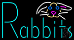 Rabbits With Logo Neon Sign