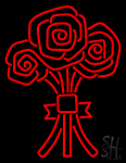Red Three Rose Neon Sign