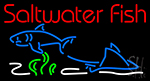 Saltwater Fish Red Text With Colored Fish Scene Neon Sign