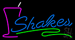 Shakes Blue Text And Glass Logo Neon Sign