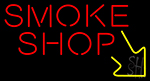 Smoke Shop With Right Arrow Neon Sign