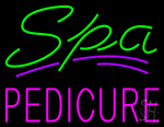 Spa Pedicure In Green And Pink With Purple Splash Neon Sign