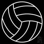 Sports Volleyball Icon Neon Sign