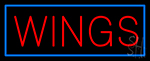 Wings With Blue Border Neon Sign