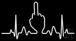 Heart Beats Cardiogram Illustration Middle Finger Neon Sign