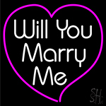 Marry Me With Pink Heart Neon Sign