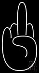 Middle Finger White Neon Sign