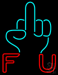 Middle Finger With F U Neon Sign