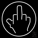 Middle Finger With Round Neon Sign