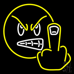 Middle Finger Yellow Angry Neon Sign